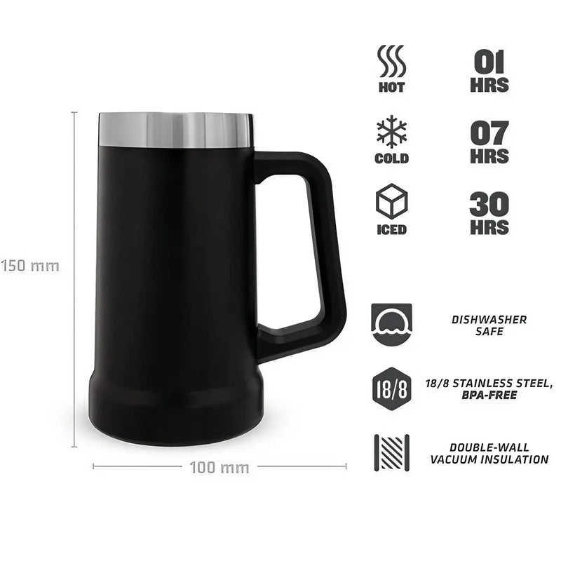 Caneca Térmica Chopp Cerveja Inox 709ml Dupla Camada